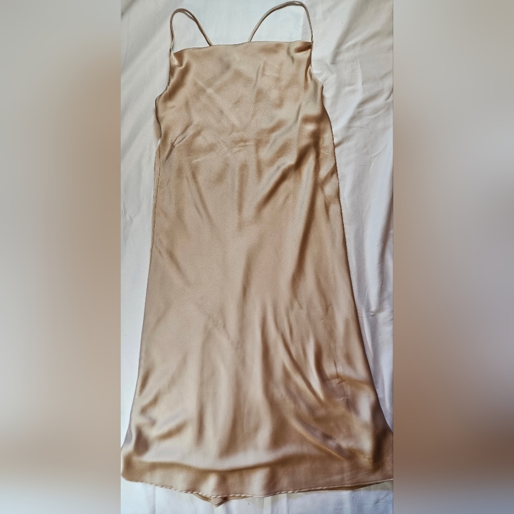 Show Me Your Mumu Womens Cream Thin Strap Midi Length Dress Size Medium